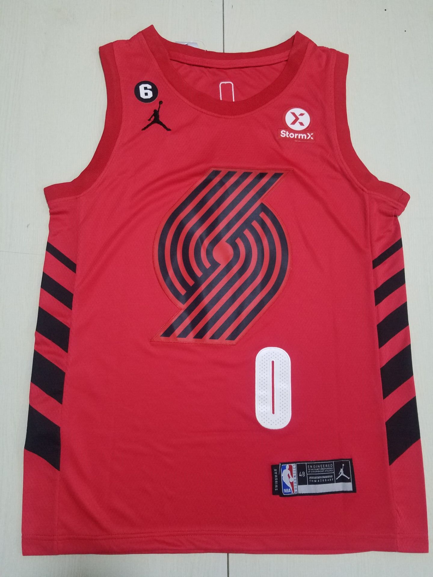 Men Portland Trail Blazers #0 Lillard Red 2022 NBA Jersey